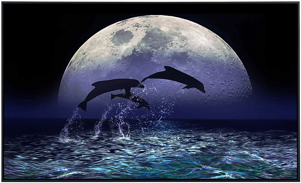 Papermoon Infrarotheizung »Delfine bei Nacht«, sehr angenehme Strahlungswär günstig online kaufen