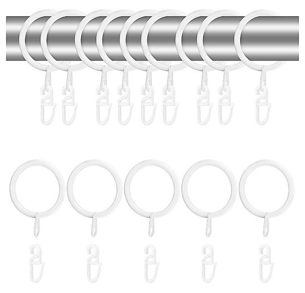 TUWENA Gardinenring 50 Stück Metall Vorhangringe und 60 Kunststoff haken fü günstig online kaufen
