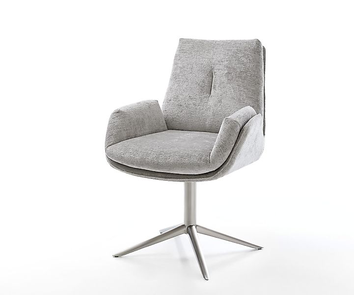 Drehstuhl Clea-Flex Chenille Silbergrau Fußkreuz Edelstahl 360° drehbar Wip günstig online kaufen