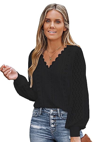 Cupshe Blusentop Langarm Top mit Spitze günstig online kaufen