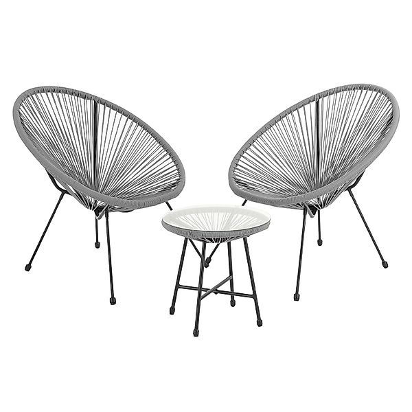 Svita Bali Balkon Möbel Set Lounge Garnitur Relax Egg-Chair Flecht-Design G günstig online kaufen