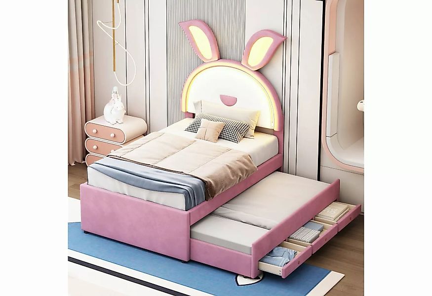 REDOM Kinderbett Polsterbett, mit ausziehbarem Gästebett (Stauraumschublade günstig online kaufen