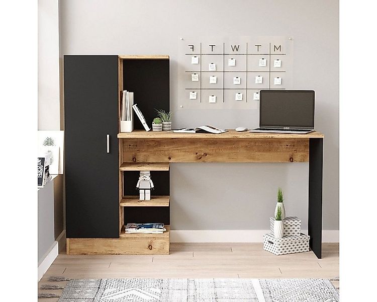 Luxusbetten24 Schreibtisch Designer Schreibtisch Cansas, mit Schrank und St günstig online kaufen
