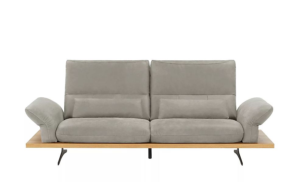 W.SCHILLIG Leder Sofa  Imperia - grau - 220 cm - 71 cm - 99 cm - Polstermöb günstig online kaufen