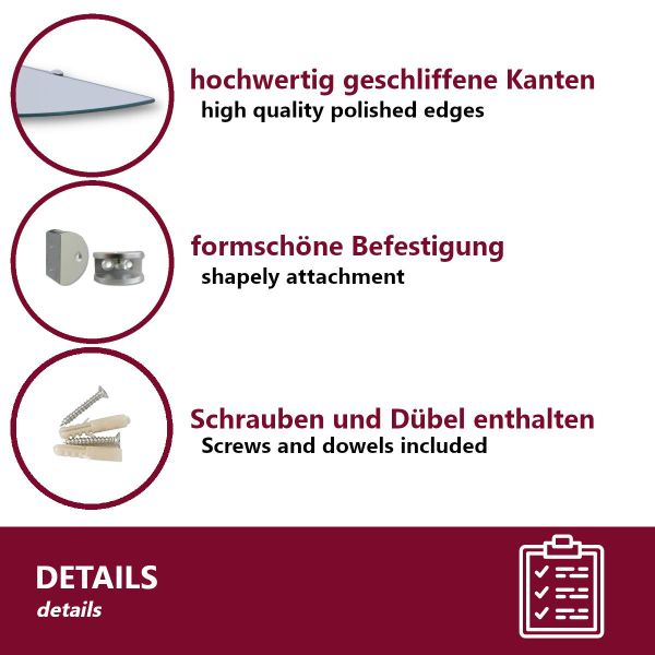 HOOZ Wandregal Eckregal aus Sicherheitsglas mit günstig online kaufen