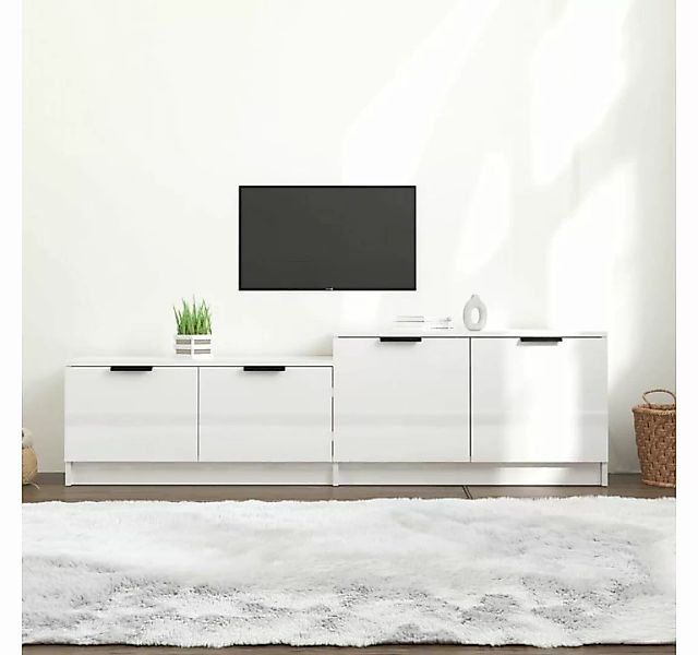 furnicato TV-Schrank Hochglanz-Weiß 158,5x36x45 cm Holzwerkstoff günstig online kaufen