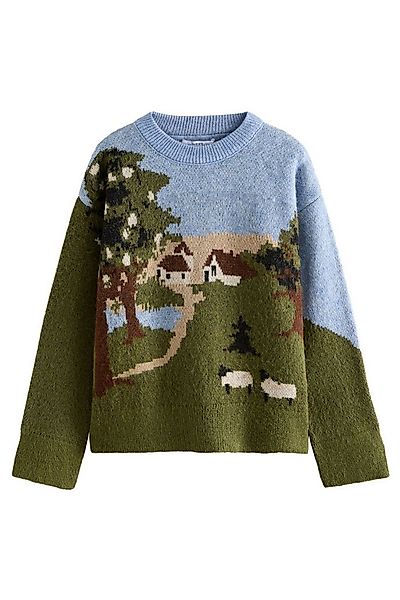 Next Rundhalspullover Pullover mit Landschaftsszene (1-tlg) günstig online kaufen