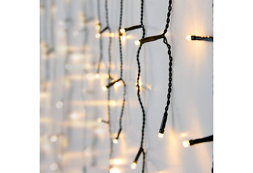 Spetebo LED-Lichterkette Eisregen Lichtervorhang warm weiß für Außen mit St günstig online kaufen