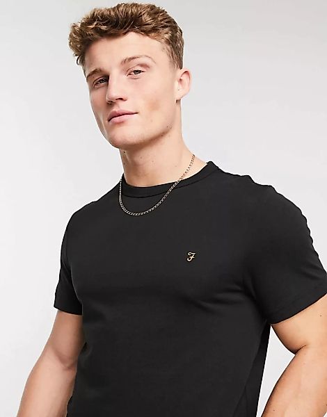 Farah – Danny – T-Shirt aus Bio-Baumwolle in Schwarz günstig online kaufen