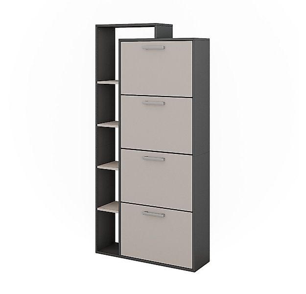 Vicco Schuhkipper Orlando, Anthrazit/Greige, 80 x 166.1 cm mit 4 Fächern günstig online kaufen