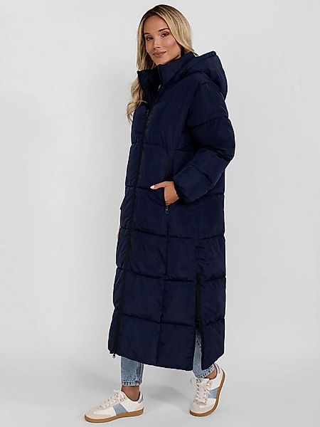 Respect Winterjacke Lange gesteppte Winterjacke mit Kapuze und Zipperdetail günstig online kaufen