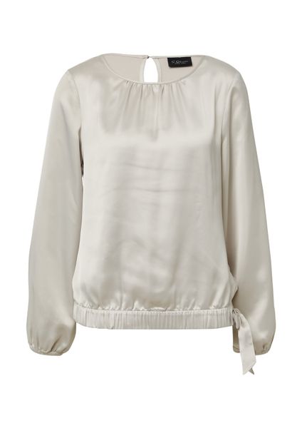s.Oliver Langarmbluse Bluse Satin-Shirt mit Binde-Detail günstig online kaufen