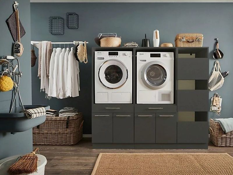 freiraum Waschmaschinenumbauschrank LAUNDREEZY in anthrazit - 185x162x67,5 günstig online kaufen