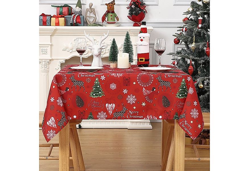 GarveeMore Tischdecke Wasserfeste Tischdecke aus Canvas mit Weihnachtsreind günstig online kaufen