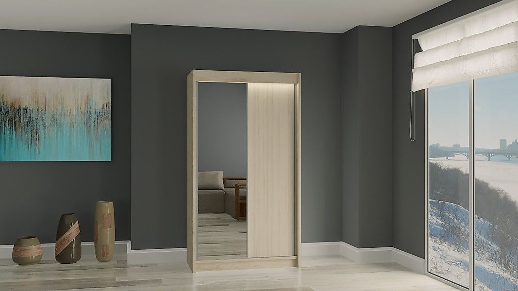 ALTDECOR Schiebetürenschrank PARTI (Kleiderschrank Garderobenschrank mit vi günstig online kaufen