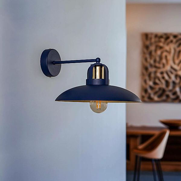 Wandlampe Felix, blau/gold günstig online kaufen