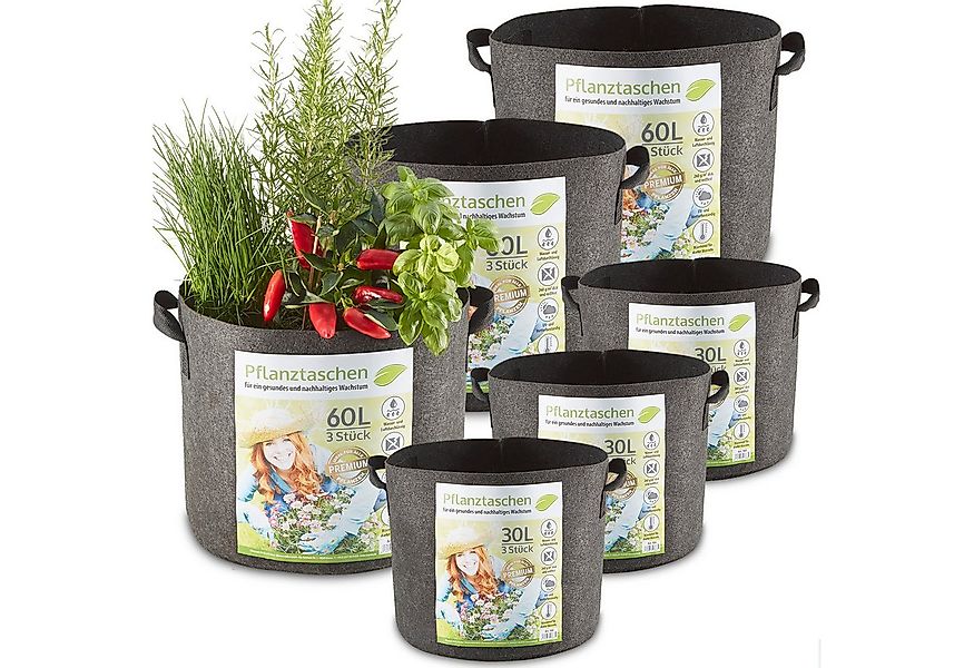 Zooprinz Pflanzkübel Pflanzsack Pflanztaschen 6er Sets 30Liter 60Liter (6 S günstig online kaufen