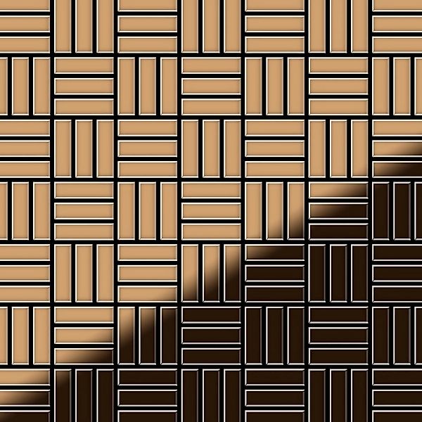 ALLOY Mosaik Fliese Massiv Metall Titan Hochglanz Kupfer 1,6mm Basketweave- günstig online kaufen
