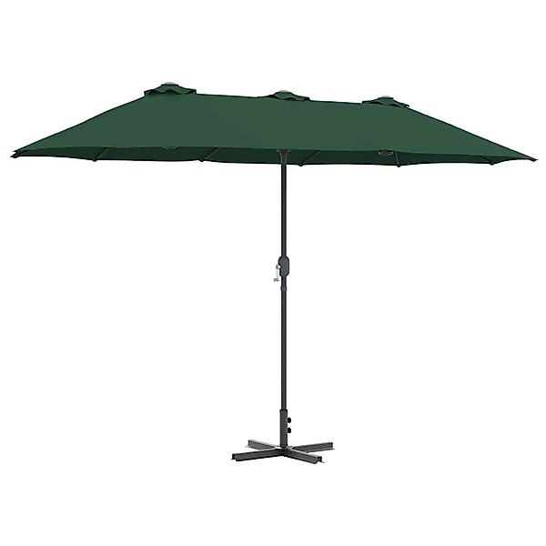 vidaXL Gartenparasol Grün 370 x 197 x 239 cm Pulverbeschichteter Stahl 4200 günstig online kaufen