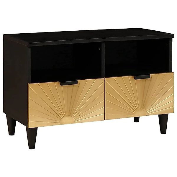 vidaXL TV-Schränk Schwarz und Gold 70 x 33 x 46 cm Holzwerkstoff 4017829 günstig online kaufen