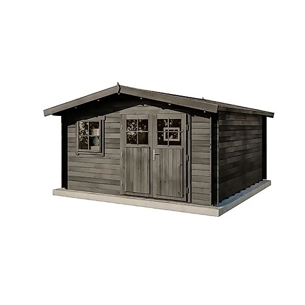 Alpholz Gartenhaus Holz Valeria, BxT: 438x427 cm, in Imprägniert (Grau) Ink günstig online kaufen