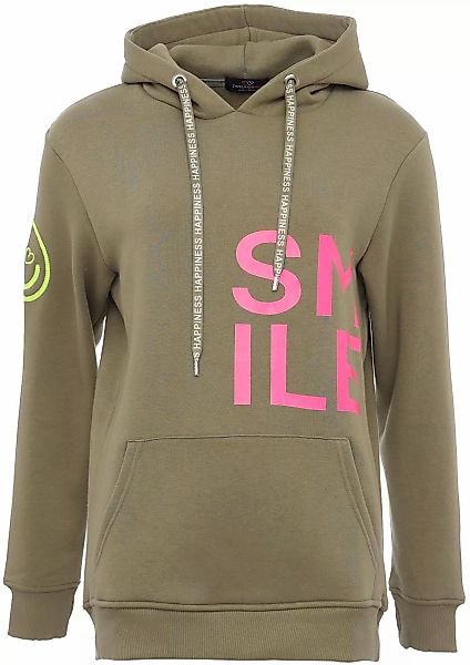 Zwillingsherz Kapuzensweatshirt, mit Smiley-Audruck seitlich günstig online kaufen