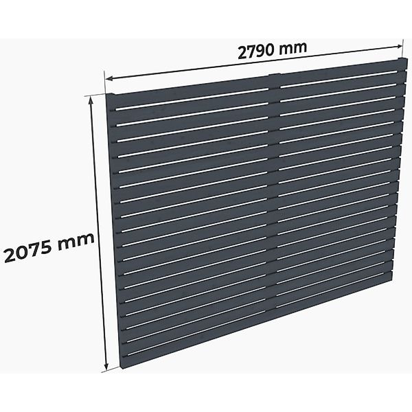 Holzbrüder Carport-Rückwand Ralf Fichte 207,5 cm x 279 cm Anthrazitgrau günstig online kaufen