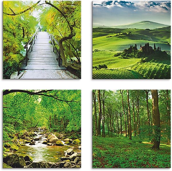 Artland Leinwandbild Japanische Brücke, Wiesen & günstig online kaufen