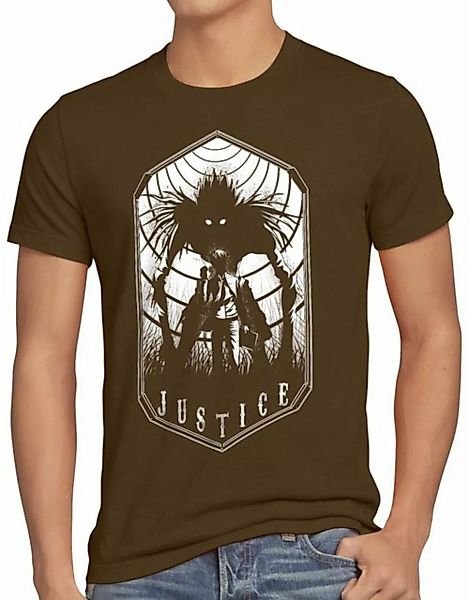 style3 Print-Shirt Herren T-Shirt Light Justice yagami death manga anime günstig online kaufen