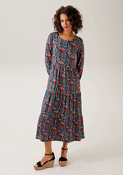 Aniston CASUAL Jerseykleid, mit farbenfrohem, graphischem Druck günstig online kaufen