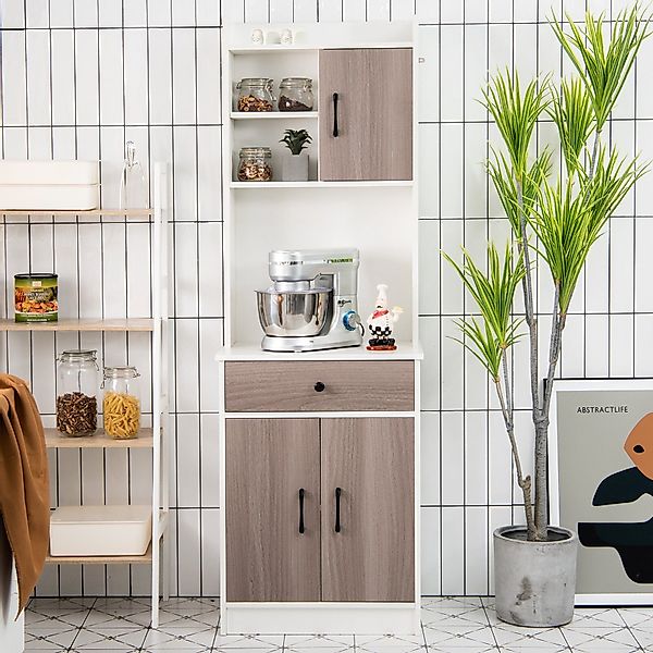 COSTWAY Küchenbuffet Hochschrank mit Schublade & günstig online kaufen