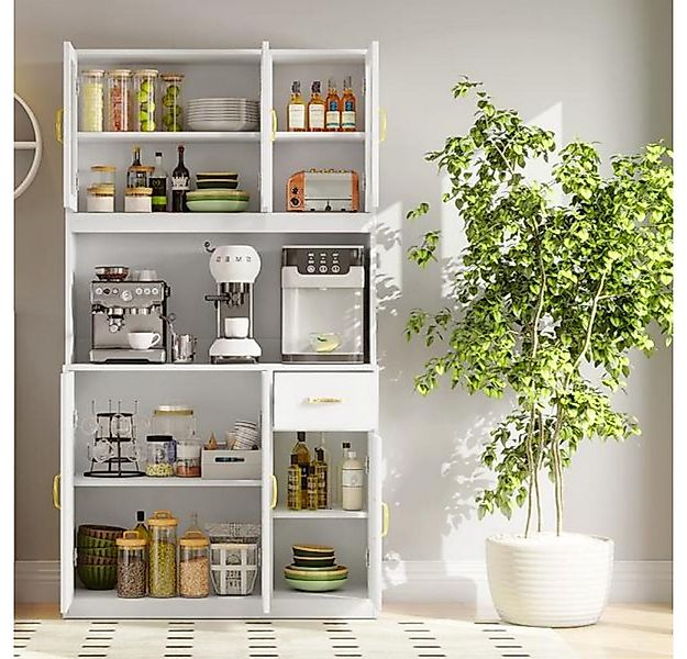 VOWNER Küchenbuffet mit 5 Schränken,Verstellbaren Einlegeböden 100*180*28cm günstig online kaufen