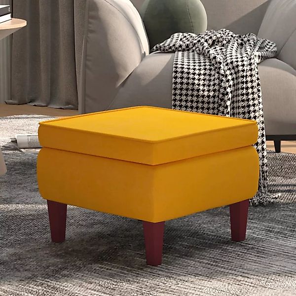 vidaXL Hocker Hocker mit Holzbeinen Gelb günstig online kaufen