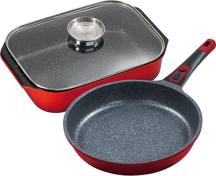 KING Bräter, Aluminiumguss, (Set, 3 tlg.), Bräter-/Schmortopf+Glasdeckel,Ke günstig online kaufen