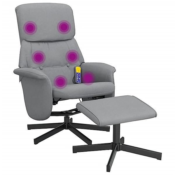 vidaXL Sessel Massagesessel mit Fußhocker Hellgrau günstig online kaufen