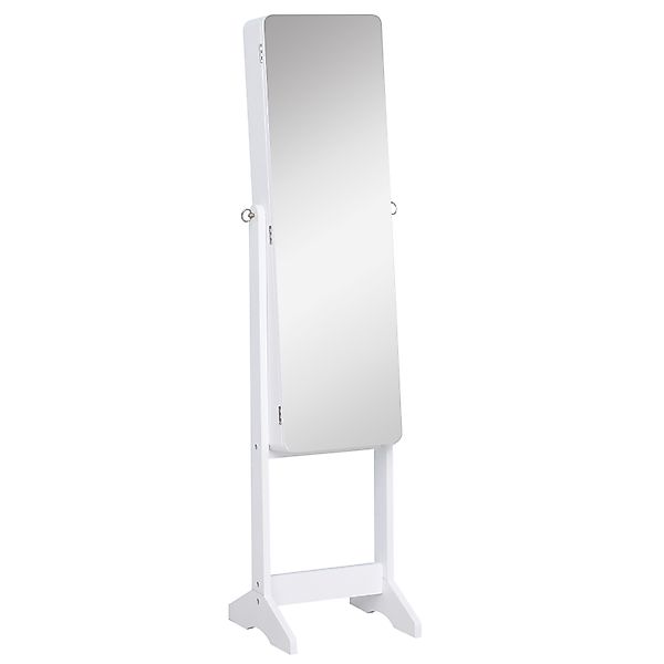 HOMCOM LED Schmuckschrank mit Innenspiegel Spiegelschrank klappbare Ablage günstig online kaufen