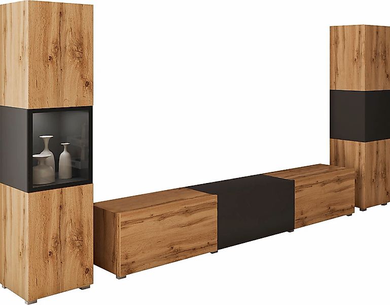 INOSIGN Wohnwand "BERLIN III, Vitrine Türschlag links/rechts wechselbar", ( günstig online kaufen