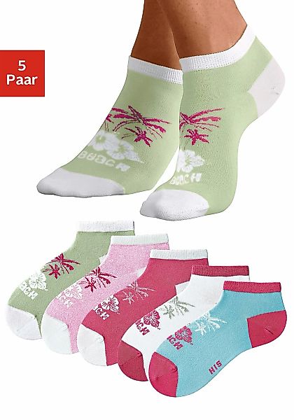 H.I.S Sneakersocken, (Packung, 5 Paar), im farbenfrohen Hawaii Design günstig online kaufen