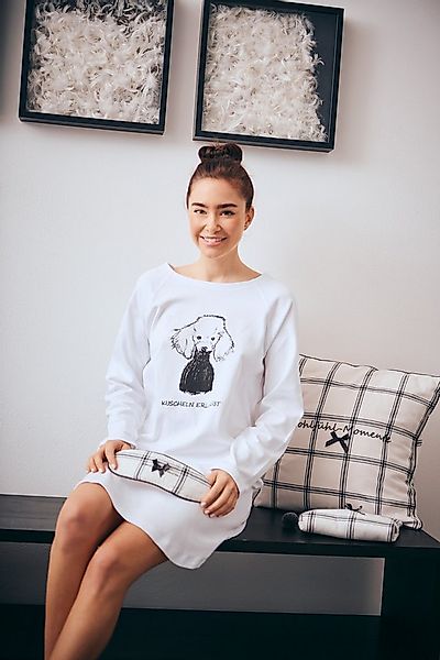 Louis & Louisa Nachthemd Nachtkleid Oversize Pudel "Kuscheln erlaubt" süßer günstig online kaufen