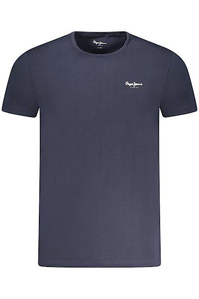 Pepe Jeans T-Shirt Herren Slim Fit T-Shirt Blau - Nachhaltig mit Print günstig online kaufen