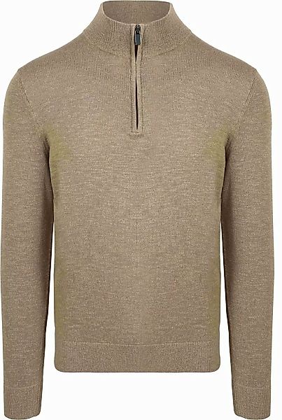 Suitable Slub Yarn Half Zip Pullover Beige - Größe XXL günstig online kaufen