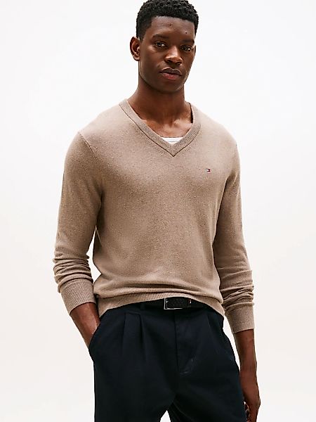 Tommy Hilfiger V-Ausschnitt-Pullover "PIMA ORG CTN CASHMERE V NECK" günstig online kaufen