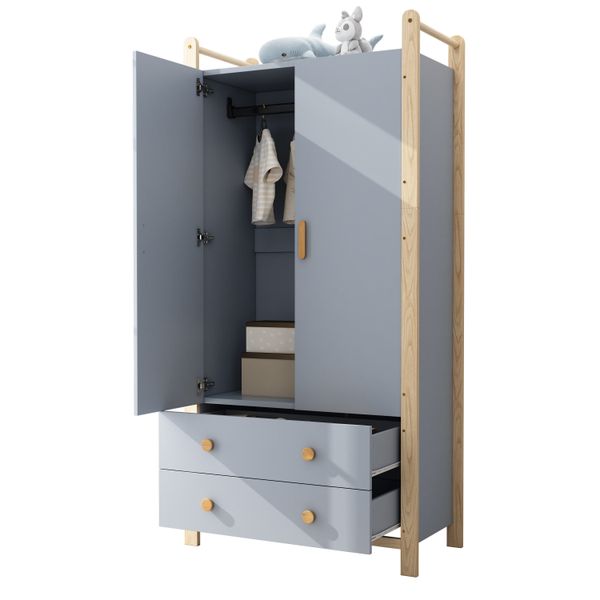 OKWISH Kleiderschrank weißer oder blauer Körper günstig online kaufen