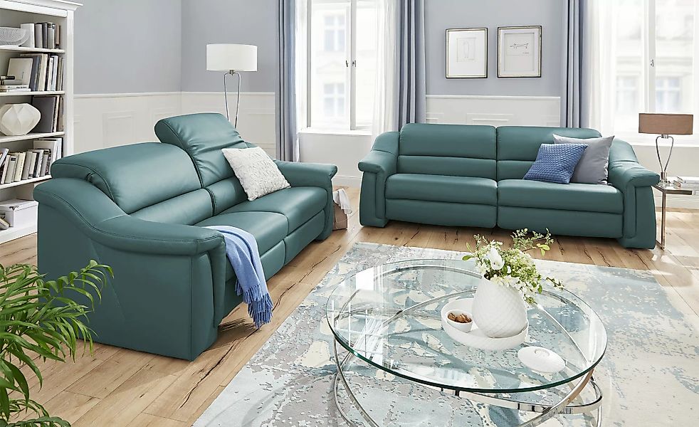 himolla Ledersofa  1501 ¦ türkis/petrol ¦ Maße (cm): B: 232 H: 84 T: 106.0 günstig online kaufen