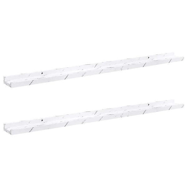 vidaXL Wandregal 2 Stk Weiß Marmor 100 x 9 x 3 cm Holzwerkstoff 42020024 günstig online kaufen