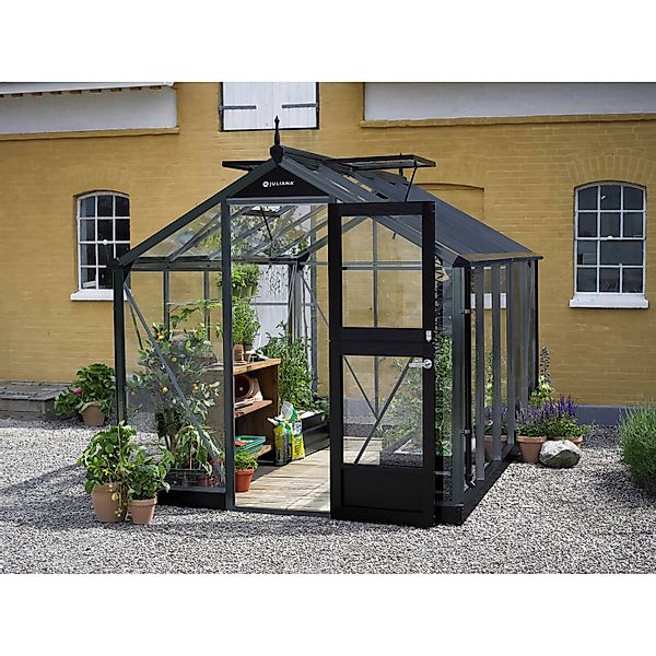 Juliana Gewächshaus Compact 8,2 m² 3 mm Sicherheitsglas Anthrazit/Schwarz günstig online kaufen