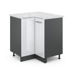 Vicco Eckunterschrank R-Line, Weiß Hochglanz/Anthrazit, AP günstig online kaufen