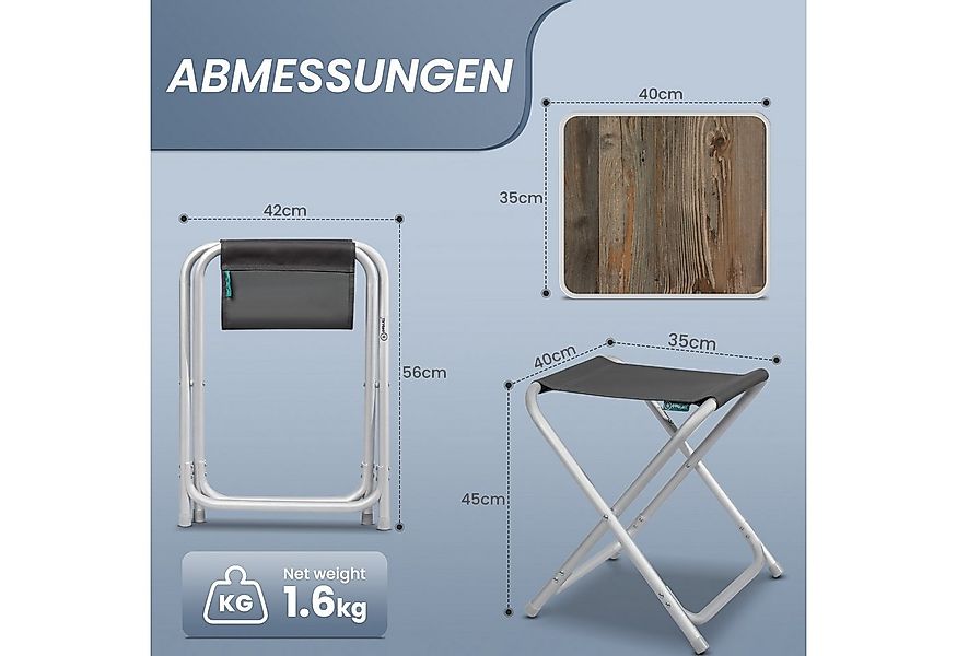 HOMECALL Campinghocker Klapphocker mit MDF Tisch aus Aluminium Leichter kle günstig online kaufen