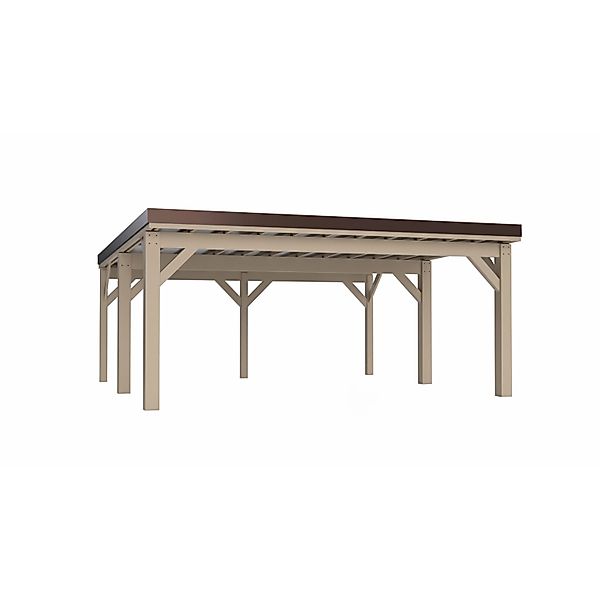 Holzbrüder Carport Ralf 36 250 kg/m² Imprägniert-Dunkelbraun günstig online kaufen