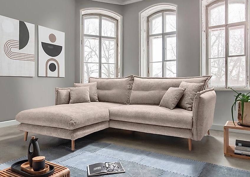 Home affaire Ecksofa »Lazio modern und bequem, schmale Armlehnen, tolle Det günstig online kaufen